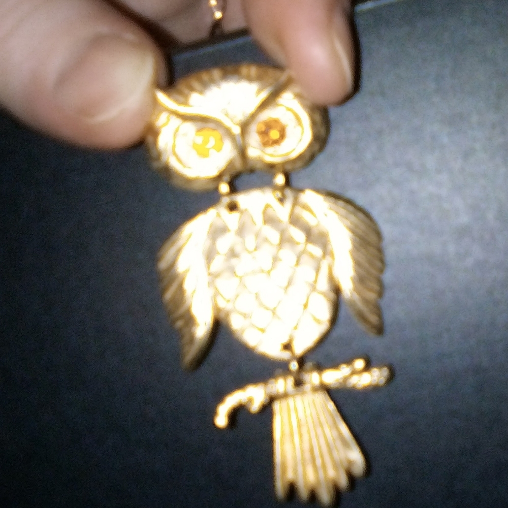 Vintage moving OWL Mod Pendant